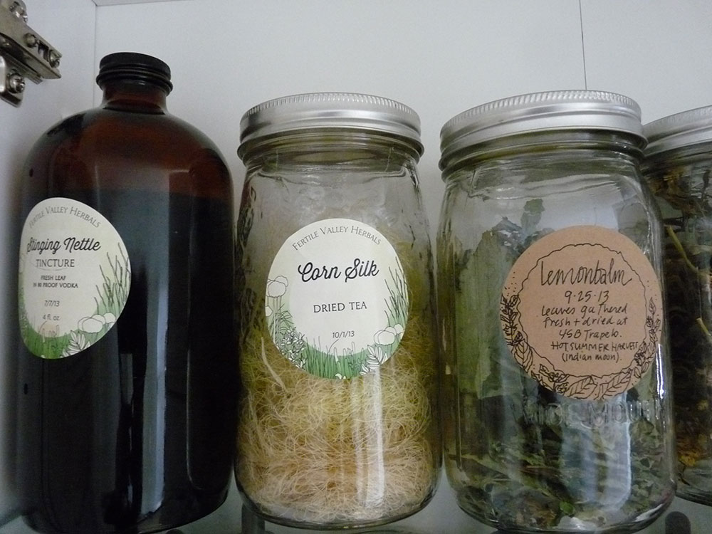 herb and tincture storage